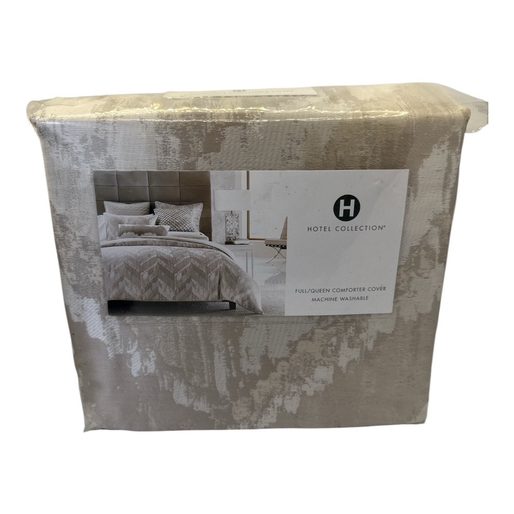 Hotel‎ Collection Distressed Chevron Full/Queen Comforter Cover New